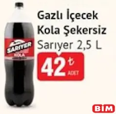 SARIYER GAZLI İÇECEK KOLA ŞEKERSİZ 2,5 L